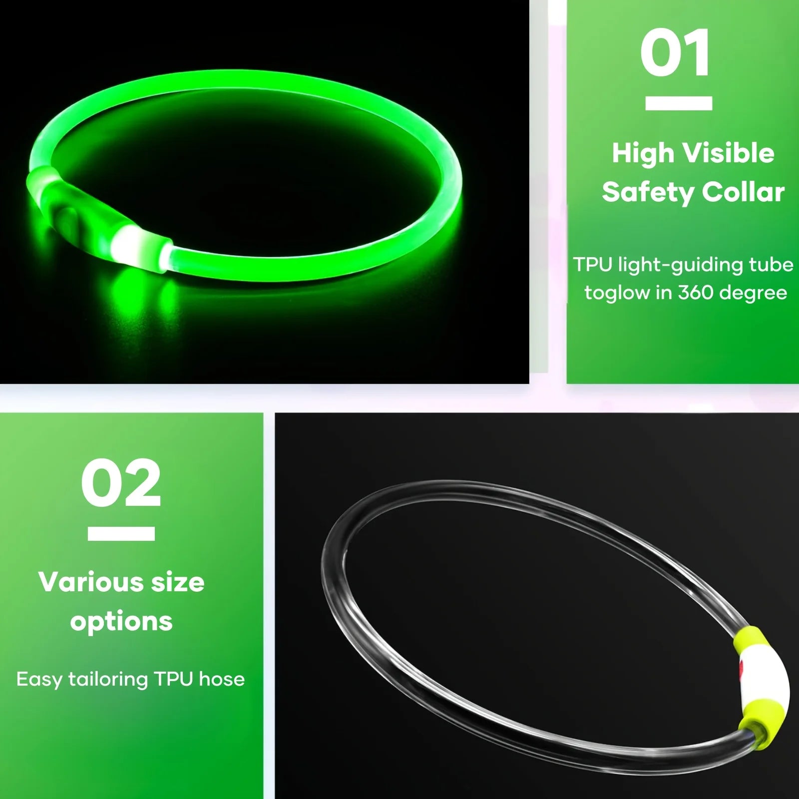 USB LED Dog Collar – Bright, Safe, and Rechargeable! - DOM BLACK SHOP